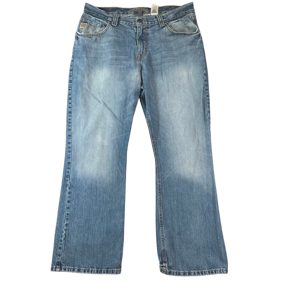 Cinch Carter Jeans Men 38x32 Medium Wash Relaxed Bootcut Blue White Label